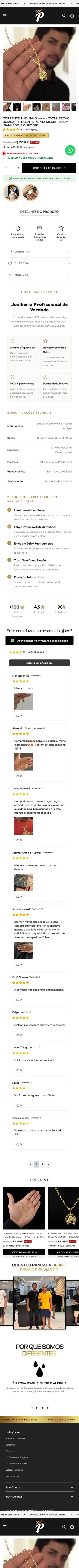 Pancada Joias — Página de produto