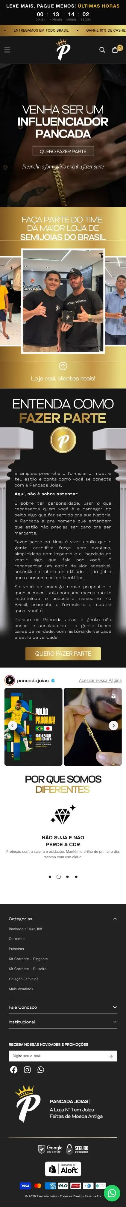 Pancada Joias — Seja um Influenciador